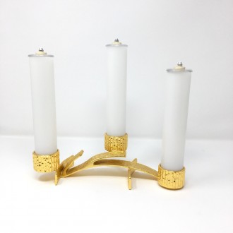 Three-flame bronze candlestick