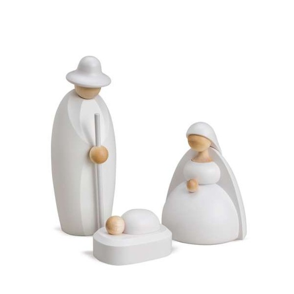 Nativity in white Koheler wood 12 cm