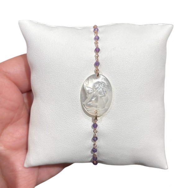 Bracciale Ti tengo per mano rosario - ametista