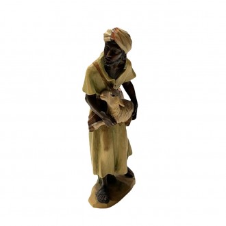 Moor shepherd with sheep ANRI Bernardi 20 cm, height 20 cm