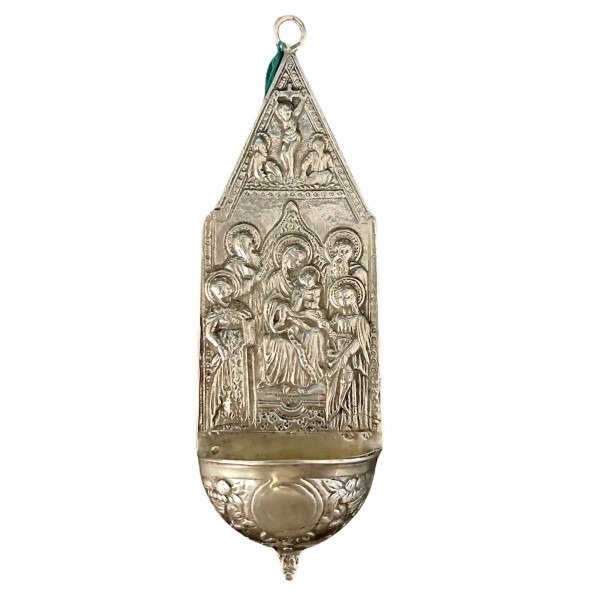 Holy water font in 800 silver altarpiece