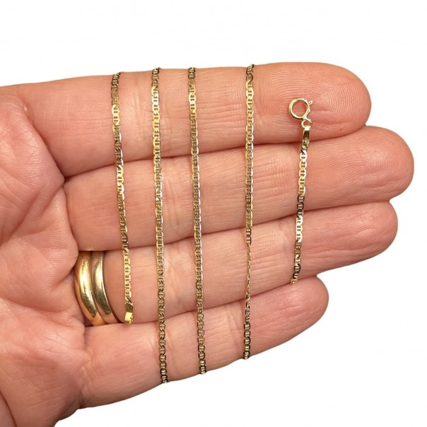 Catenina in oro 18 kt maglia traversino piatto, Catenine in