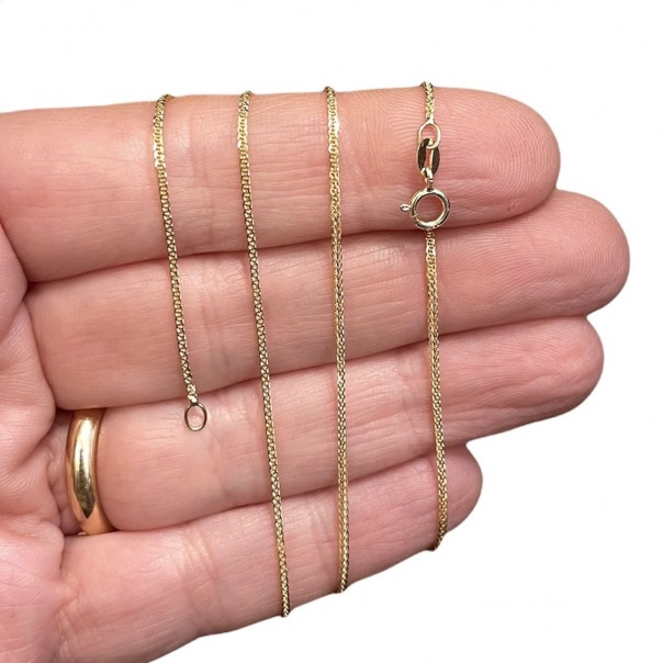 Catenina in oro 18 kt maglia spigata, Catenine in argento oro