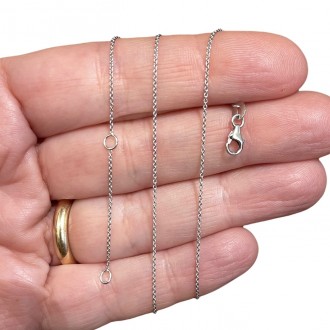 Chain with cross in 18K white gold rolò link 2