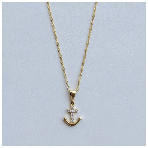 Croce fede e speranza oro 18 kt