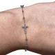 Bracciale rosario croce zirconi oro bianco