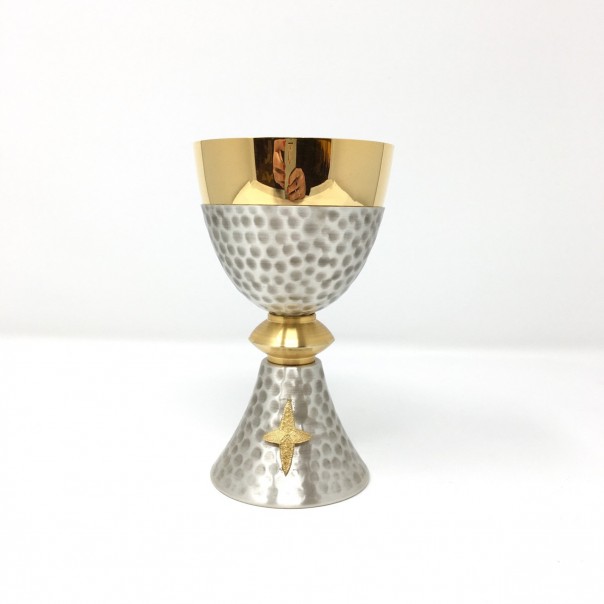 Silver hammered goblet