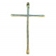 Croce sottile in bronzo con smalto a fuoco