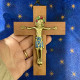 Crocefisso romanico in Bronzo e legno