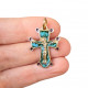 Romanesque cross pendant in bronze enamel