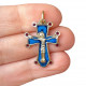 Romanesque cross pendant in bronze enamel