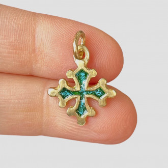 Croce greca bronzo smaltato