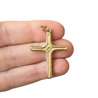 Thin medieval bronze and enamel cross 2