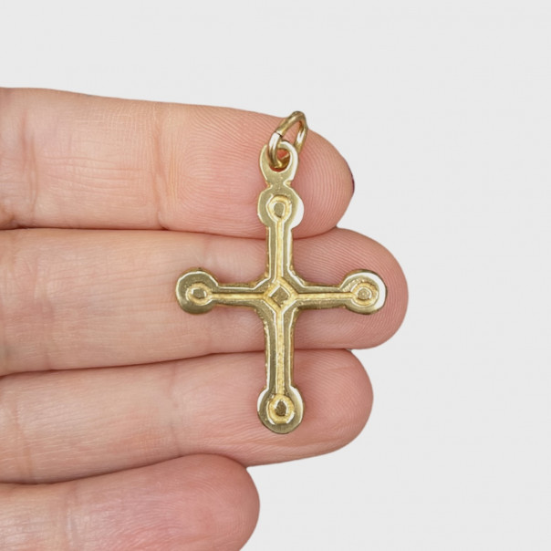 Bronze cross and spherical enamel