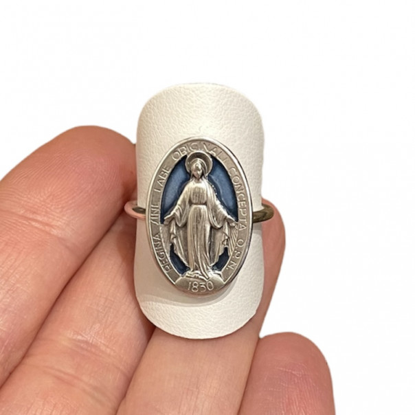 Maxi Enamelled Miraculous Medal Ring