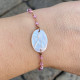 Bracelet "I hold your hand" pink cubic zirconia