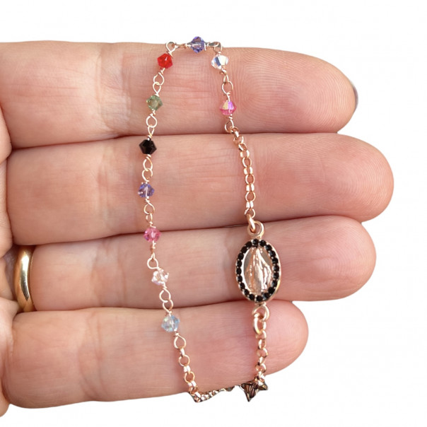 Bracciale rosario Swarovsky multicolor