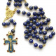 Lapis lazuli gilded bronze rosary with fired enamel