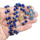 Lapis lazuli gilded bronze rosary with fired enamel