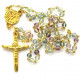 Rosario in fluorite e bronzo dorato