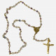 Rosario in fluorite e bronzo dorato