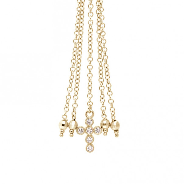 Rosary necklace Precem Mater golden silver