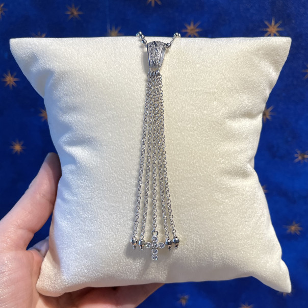 Rosary necklace Precem Mater 925 rhodiated silver