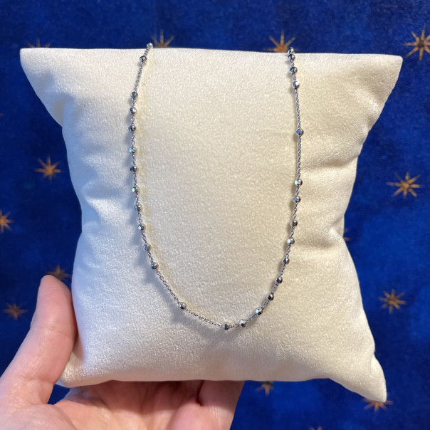 Rosary necklace Precem Mater 925 rhodiated silver