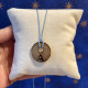 Ave Maria Round Necklace light blue