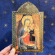 Shaped gold leaf panel with Madonna beato Angelico tip