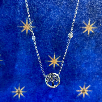 Tree of life necklace Klimt silver 2