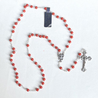 Rosario in argento e corallo rosso 2