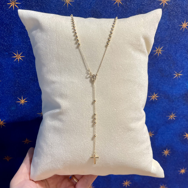 18K gold rosary beads mm 3