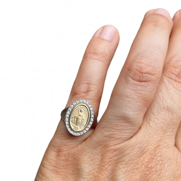 Miraculous Medal chevalier ring