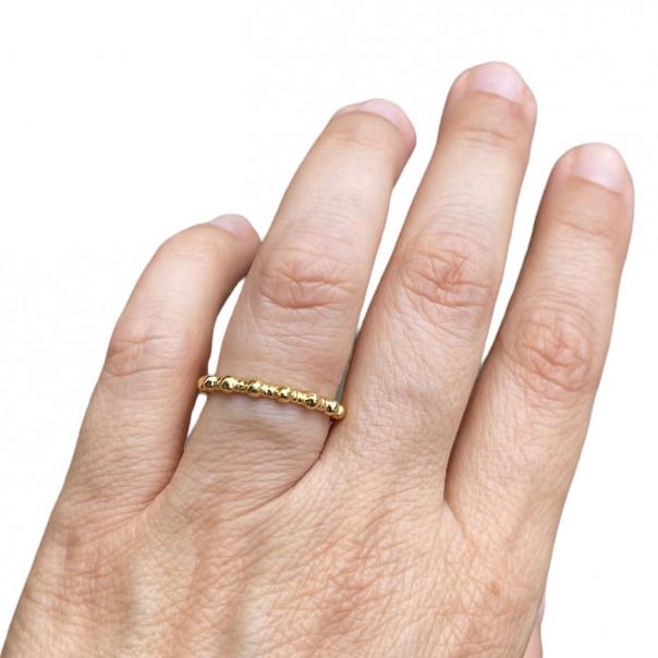 Anello rosario Croce zirconi dorato