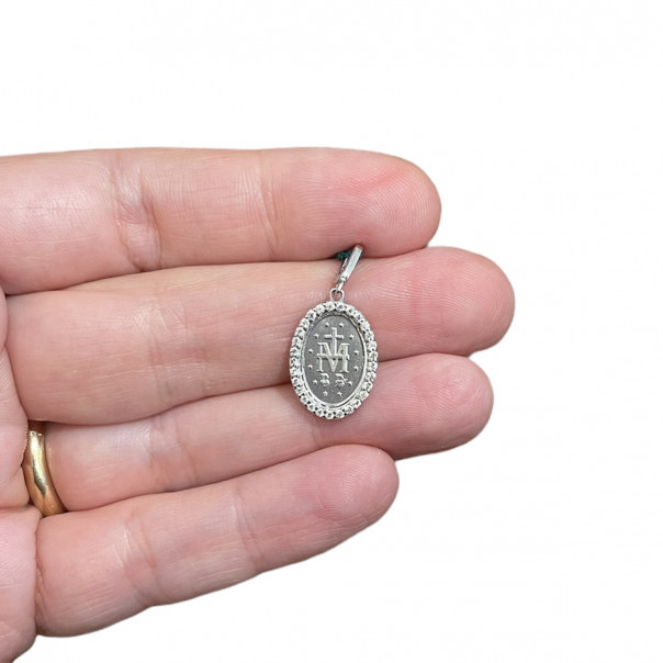 Miraculous medagalia silver counter-mesh and back zircons