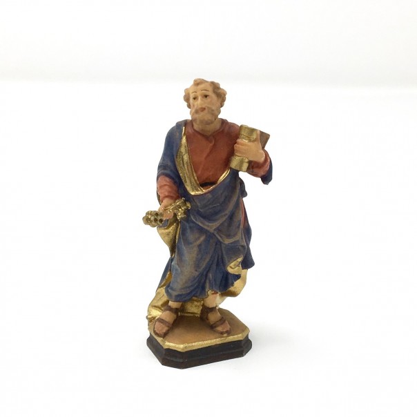 Saint Peter miniature figurine in wood 6 cm