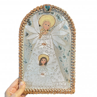 Guardian Angel Large stoneware altarpiece