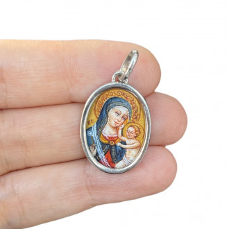 Hand-illuminated Madonna Beato Angelico medal