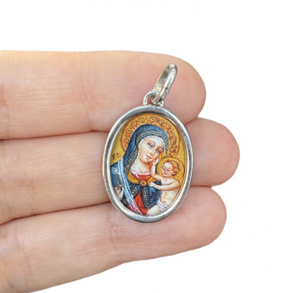 Hand-illuminated Madonna Beato Angelico medal