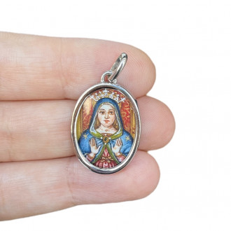 Hand-illuminated Madonna of Grace medal