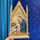Madonna del libro tabernacolo in legno
