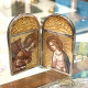 Hand illuminated diptych Annunciation