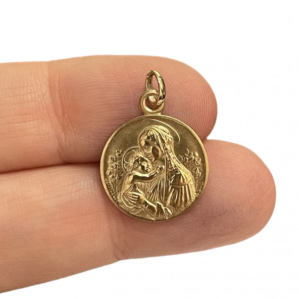 Medaglia Madonna delle rose Botticelli oro 18 carati