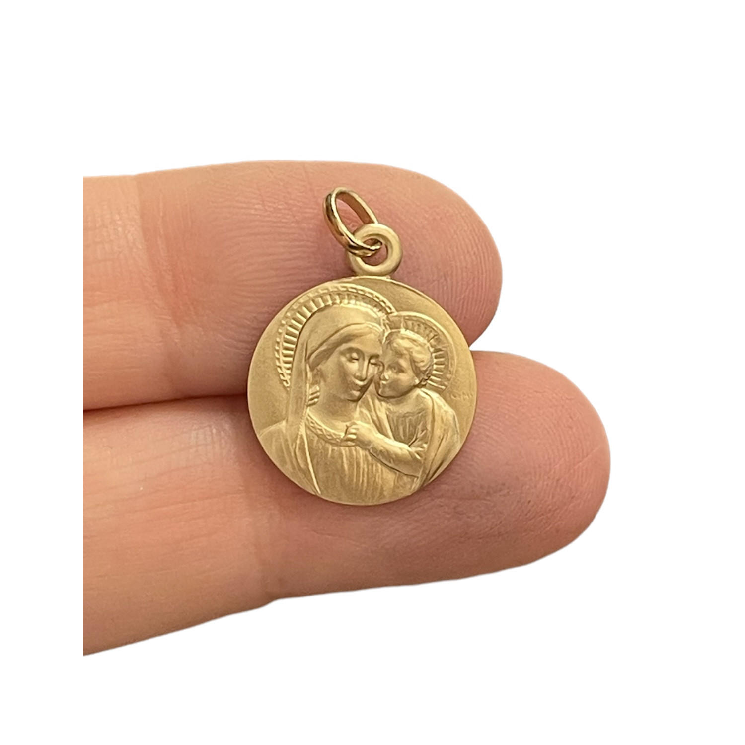 Madonna and Child Necklace Gold Filled 18