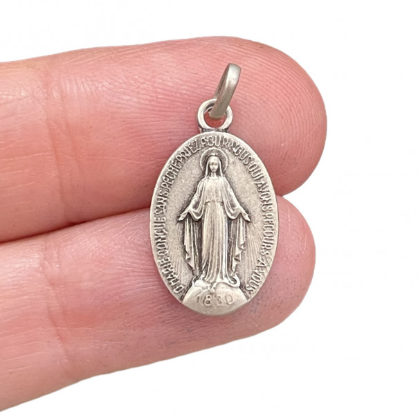 Pendente Medaglia Miracolosa In Argento Sterling 925 Con Catenina 46cm – Gioiello Religioso Alexander Castle