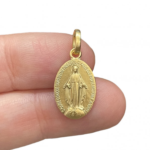 Original French Miraculous Medal in gilded silver