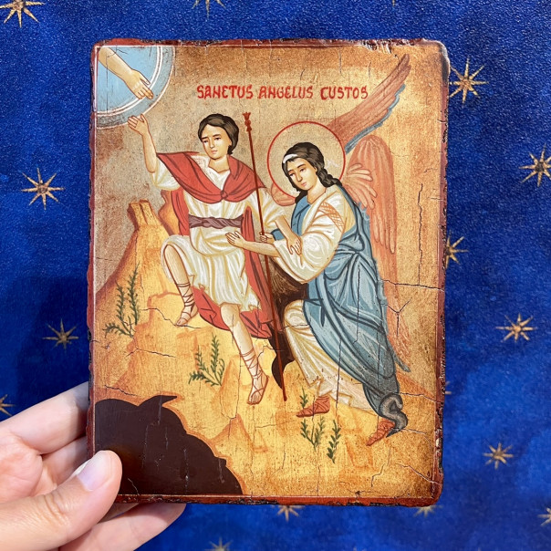 Guardian Angel painted icon