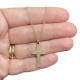 catenina con croce in argento dorato lavorata a mano.