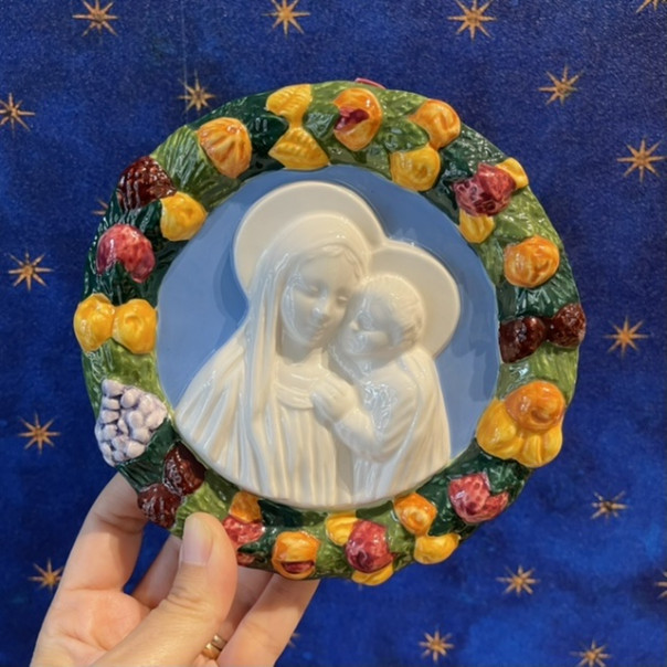 Madonna con bambino ceramica Della Robbia
